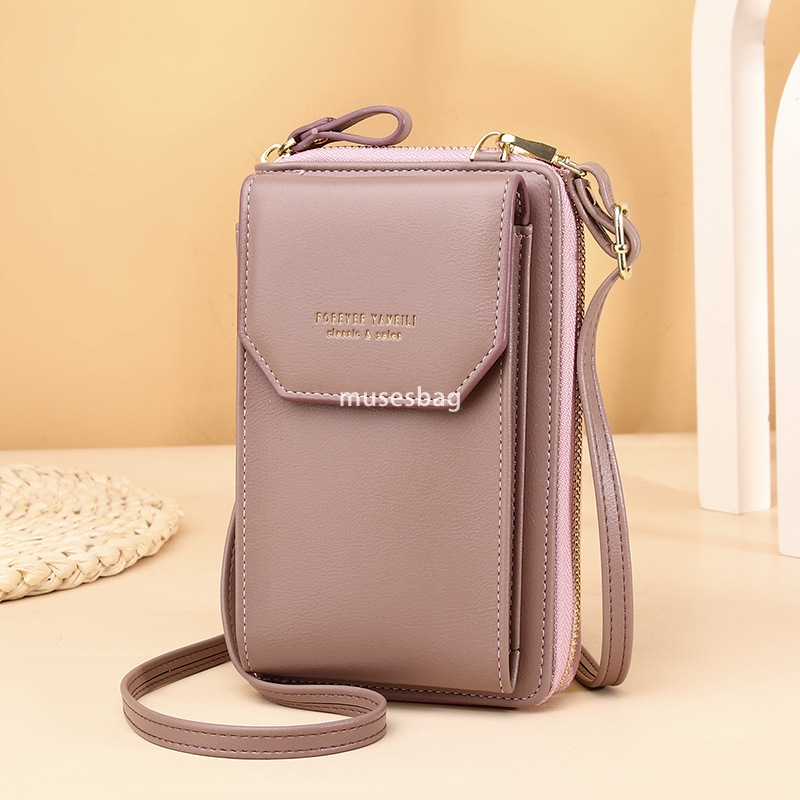 High quality women's designer temperament wallet, PU leather long mobile phone bag fashionable casual practical multi-functional diagonal cross t