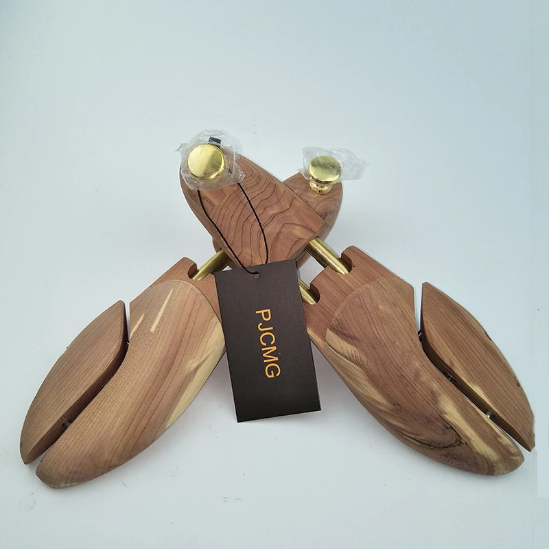 Double tube red cedar adjustable shoe shaped mens shoe tree 240615