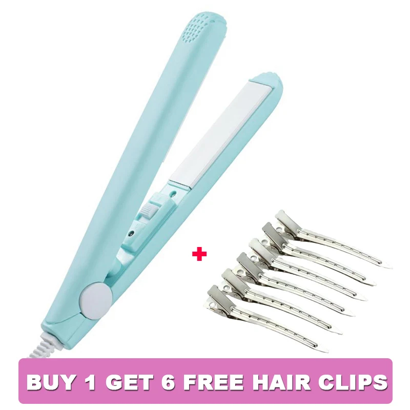 Mini Splint Flat Iron Hair Straightener Curling Wand Curly Ceramic Curler Straight Dual Purpose Hair Styling Tool WITE Hair Clip