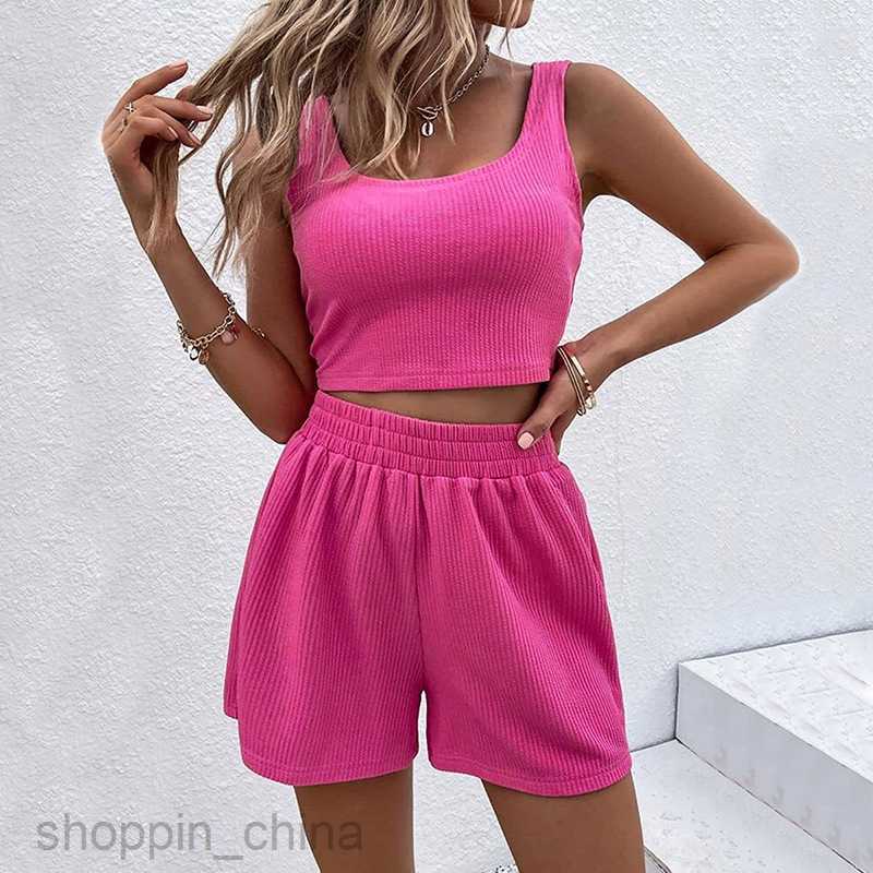 Women's Tracksuits New sexy open navel suspender small vest backless shorts two-piece summer set PG2907 Sets