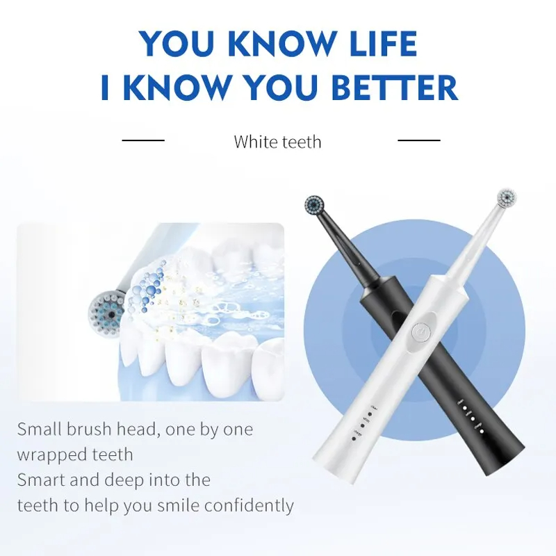 Adult Round Head 3D Acoustic Rotary Electric Toothbrush Sensitive Cleaning Wireless Seat Charge