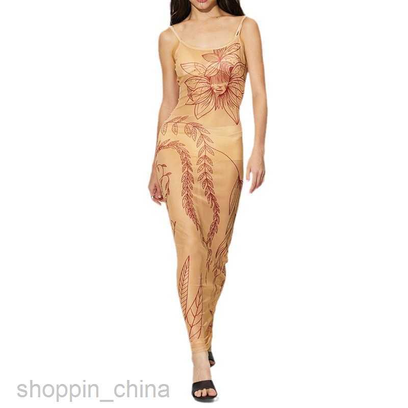 2024 Summer New Strap Printed Sexy Party Women's Sleeveless Dress PG3080