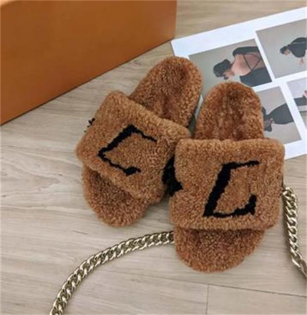 New Styles Slippers Designer Shoes Flip Flops Fashion Anti-Slip Female Slides Women Furry Fluffy Faux Fur Luxury Brand Warm Indoor