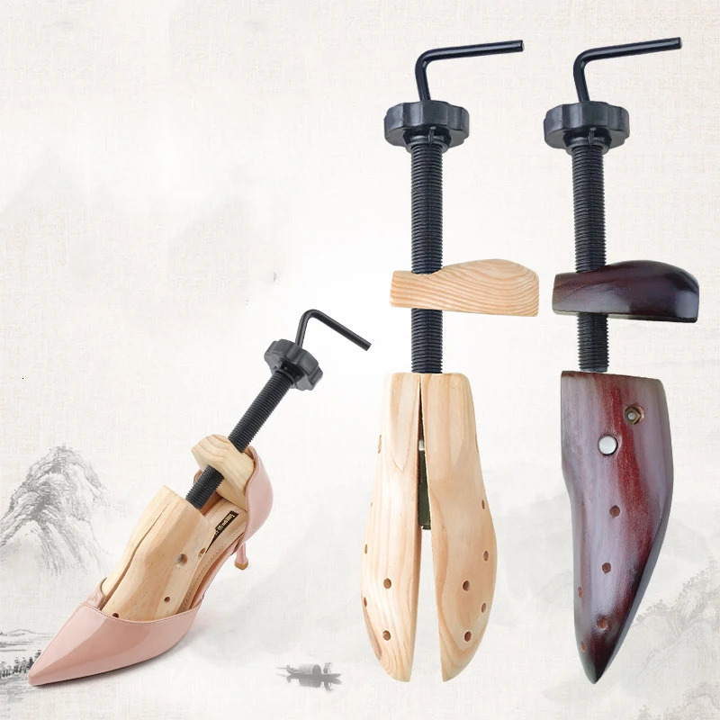 Drop 1 piece of bidirectional wooden shoe tree suitable for mens and womens footwear expanders adjustable shoelace stretching molding machine rack Saw