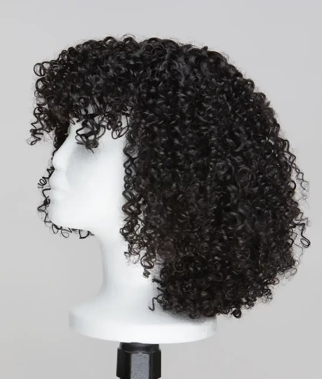 Free shipping Hot Short Wigs with Bangs Loose Curly Bob Bang Human Hair Brazilian Glueless Synthetic Lace Front Wig