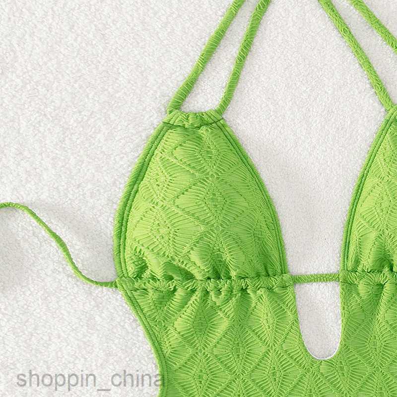 Women's Sexy Swimwear New Color Block Strap Beach Swimsuit female Skin Covering and Slimming Hot Spring Swimsuit Bikini