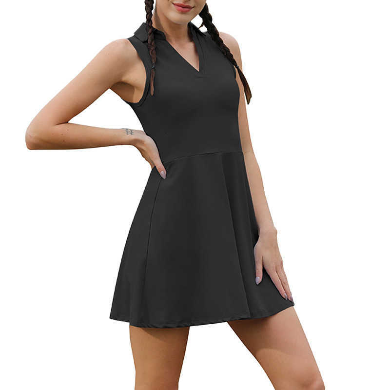 Basic Casual Women Dresses Tennis Dress Yoga Fiess Brocade Naked Feeg Breathable Proof Leisure Golf Skirt Two-Piece Suit