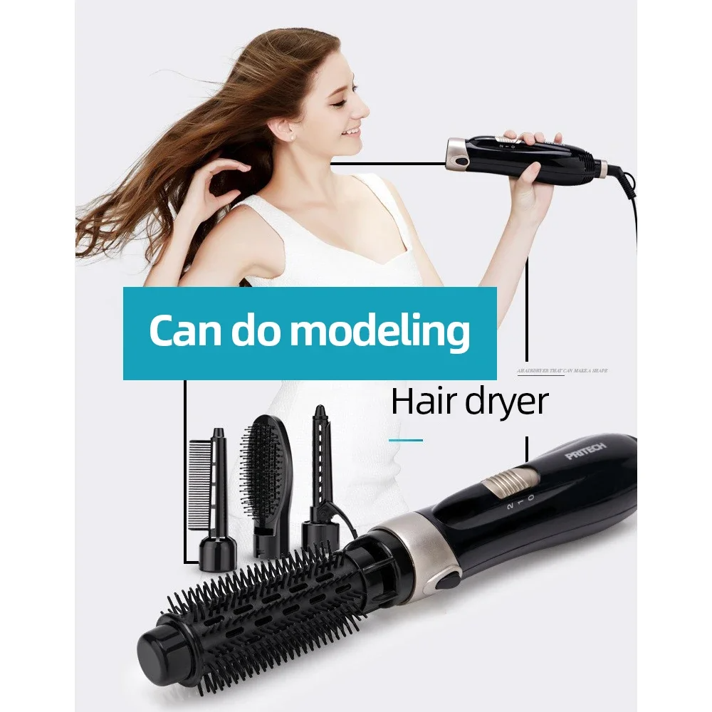 Multifunctional Electric Hair Dryer 4 In 1 Professional Hair Straightening Brush Portable Curling Comb Hair Dryers Blower Brush
