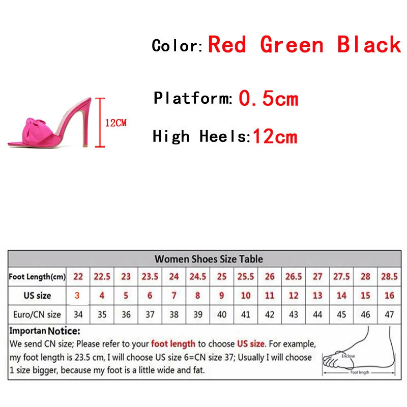 Liyke Sexy Pointed Toe Mules High Heels Slipper Female Summer Party Banquet Shoes Fashion Butterfly-knot Women Slides Sandals 240615
