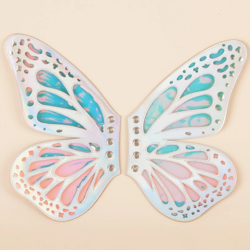 Transparent PVC butterfly wing shoe decoration silver fantasy sweet shoe wing fashion trend decoration 240615