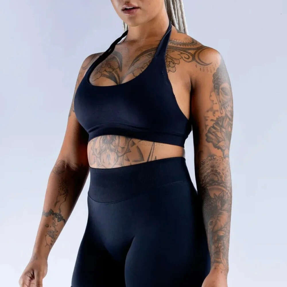 L Impact Legging Sets for Women Seamless Yoga Set Scrunch Butt Legging Set Workout Gym Suit with Halter Crop Top