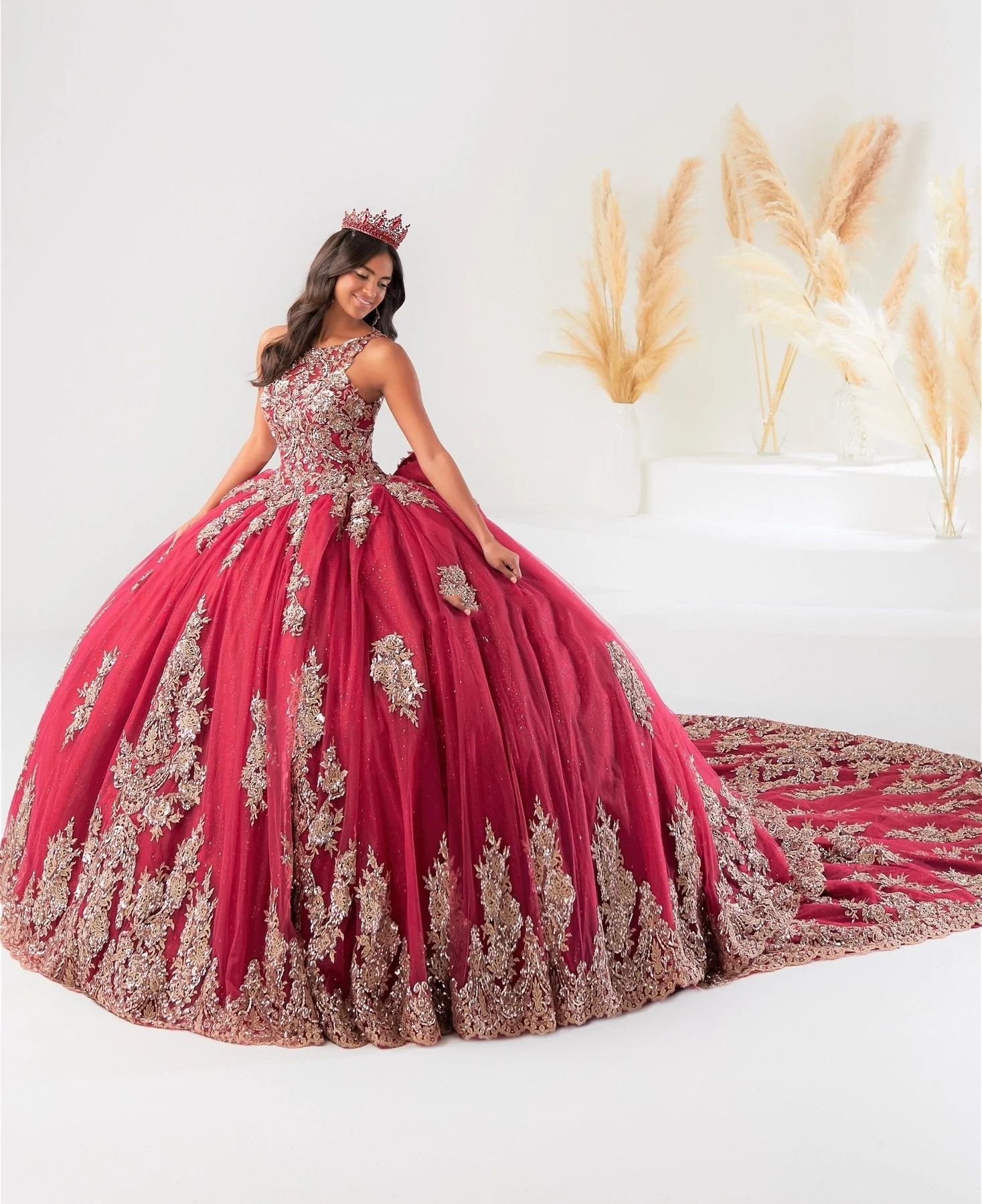 Yellow Mexican Quinceanera Dresses Ball Gown Sheer Sparkly Tulle Appliques Puffy Charro Sweet 16 Dresses 15 Anos