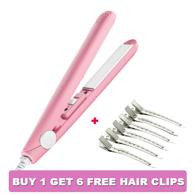 Mini Splint Flat Iron Hair Straightener Curling Wand Curly Ceramic Curler Straight Dual Purpose Hair Styling Tool WITE Hair Clip