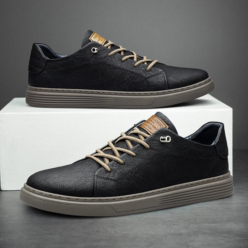 Italian Genuine Leather Casual Shoes Mens Lace Up Oxford Shoes Outdoor Jogging Shoes Office Mens Dress Shoes Large Size 36-47 240614