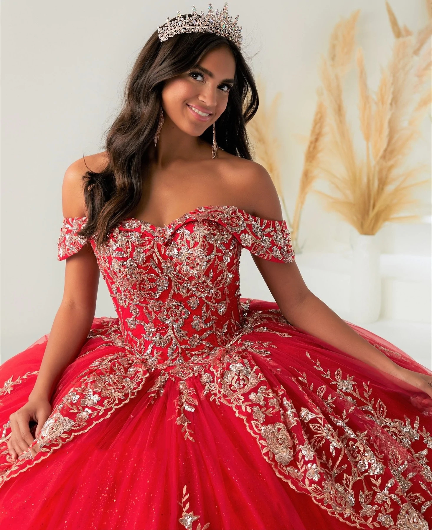 Sparkly Mexican Quinceanera Dresses Ball Gown Off The Shoulder Appliques Puffy Charro Sweet 16 Dresses 15 Anos