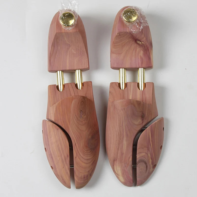 Double tube red cedar adjustable shoe shaped mens shoe tree 240615