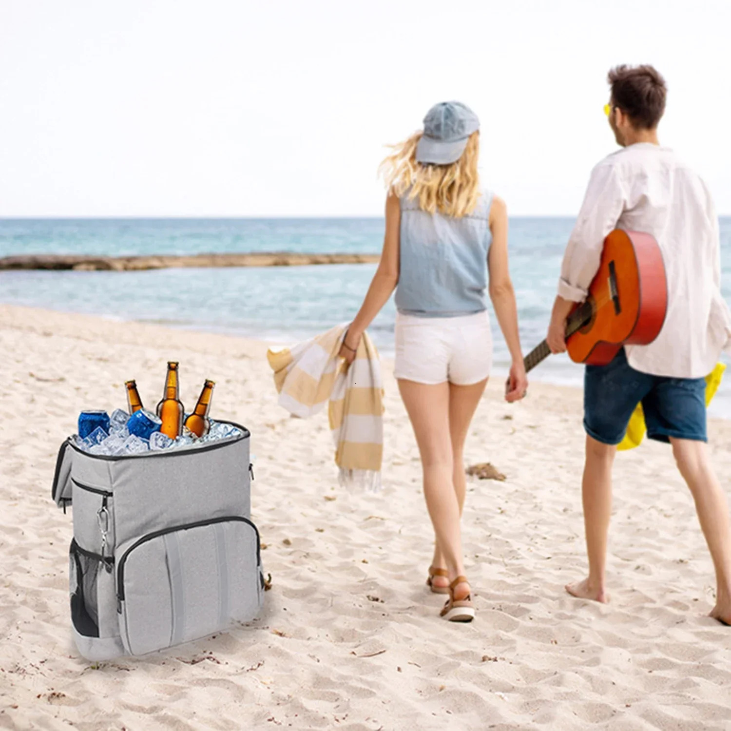 Picnic BackpackKeep Food Warm and Cold Insulated Leak Soft BagsWaterproof Travel Lunch Bags for DrinkBeverageBeerCamping 240601