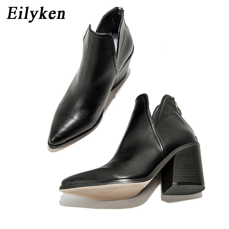 EilyKen Autumn Winter Casual Western Cowboy Ankle Boots Women Snake Cowgirl Booties Short Cossacks Botas High Heels Shoes 240615