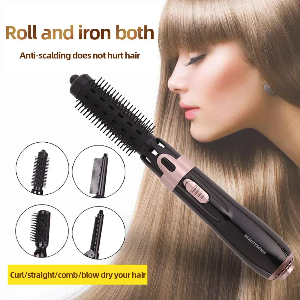 Multifunctional Electric Hair Dryer 4 In 1 Professional Hair Straightening Brush Portable Curling Comb Hair Dryers Blower Brush
