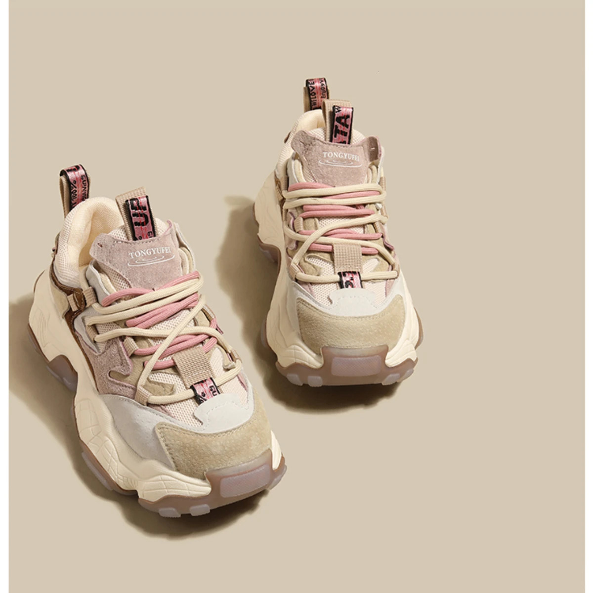 Fashionable womens soft sole lace up casual shoes thick sole running shoes comfortable non slip lightweight womens sports shoes 240614