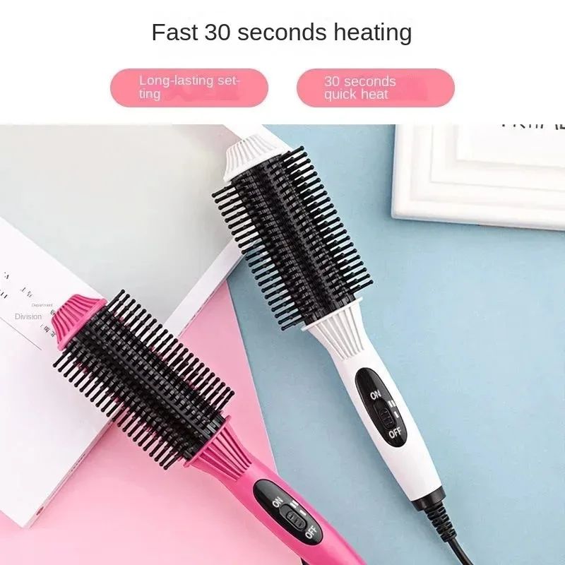 2in1 Electric Straightener Multifunctional Hair Curler Adjustable Temperature Electric Heating Comb Professional Styling Tools