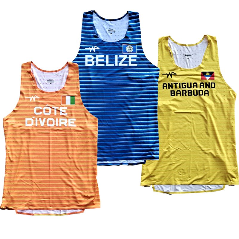 2023 Algeria Botswana Israel Marathon Running National team Track and Field Athlete Vest Elite Runner Singlet Custom logo Suit Tank Top