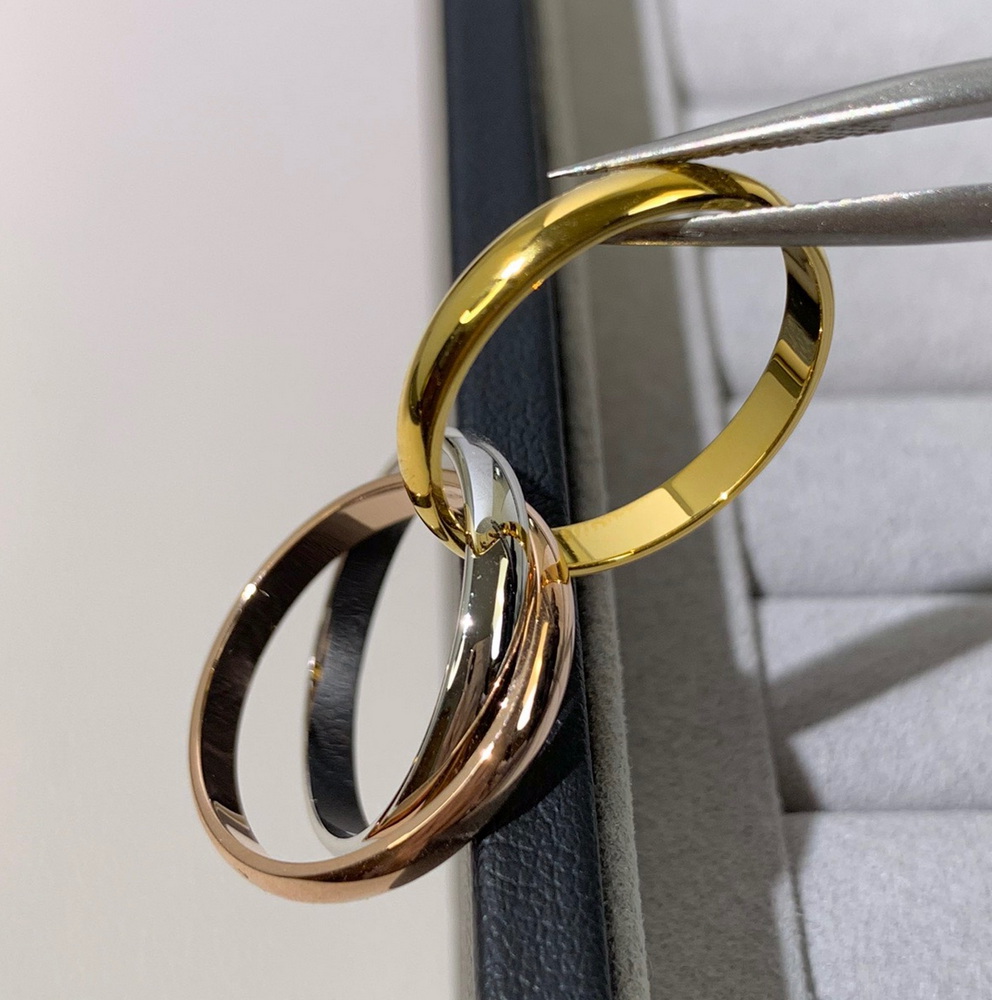 ADITA ring top quality titanium steel gold plated 18K US size 5 6 7 8 9 10 11 serial number with counter box 014