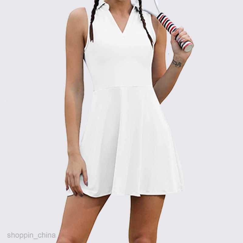 Basic Casual Women Dresses Tennis dress Yoga Fitness brocade naked feeling breathable proof leisure Golf skirt two-piece suit