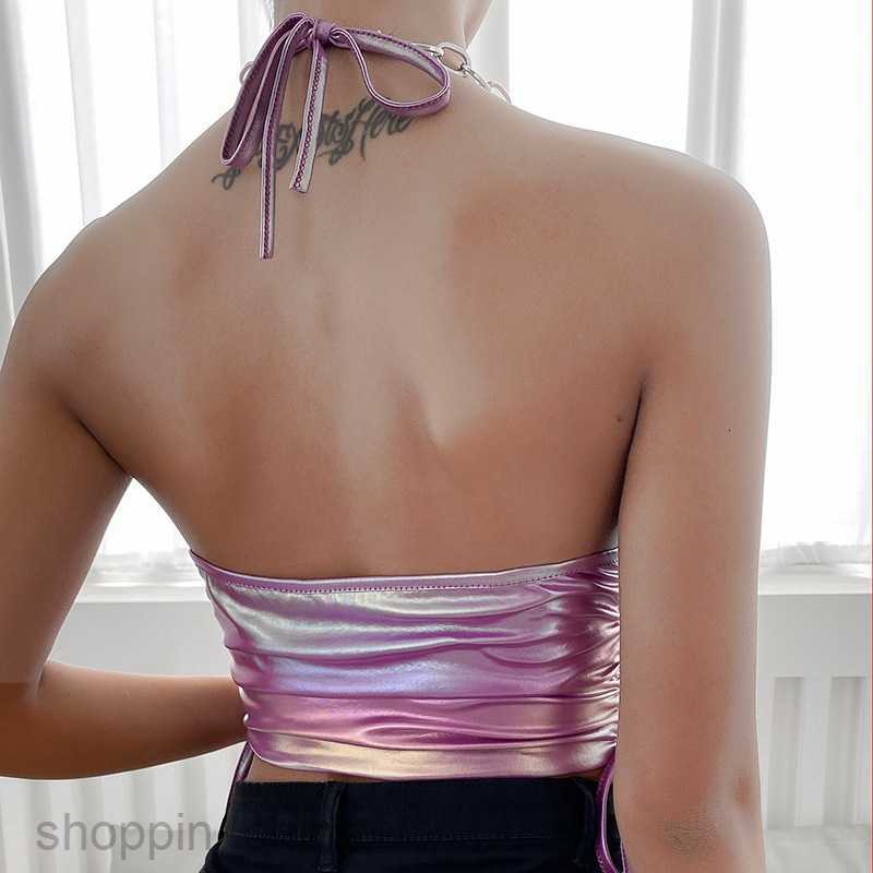 Women's T Shirt Summer Design Sense External Wear Laser Lace Slim Tank Top PG2852 tees