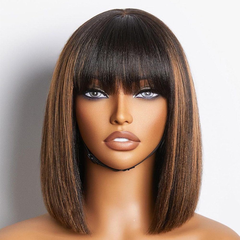 Bob Wig Lace Front Brazilian Human Hair Wigs For Black Women Pre Plucked Short Natural 2x4 Synthetic Straight HD Full Frontal Closure Wig