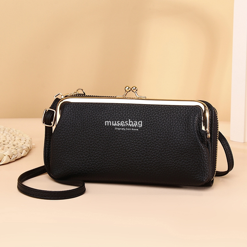 Designer Women's High Quality Atmosphere Large Capacity Bag Mobile Phone Bag Diagonal Cross Multi functional PU Evening Bag Fashionable Litchi Pa