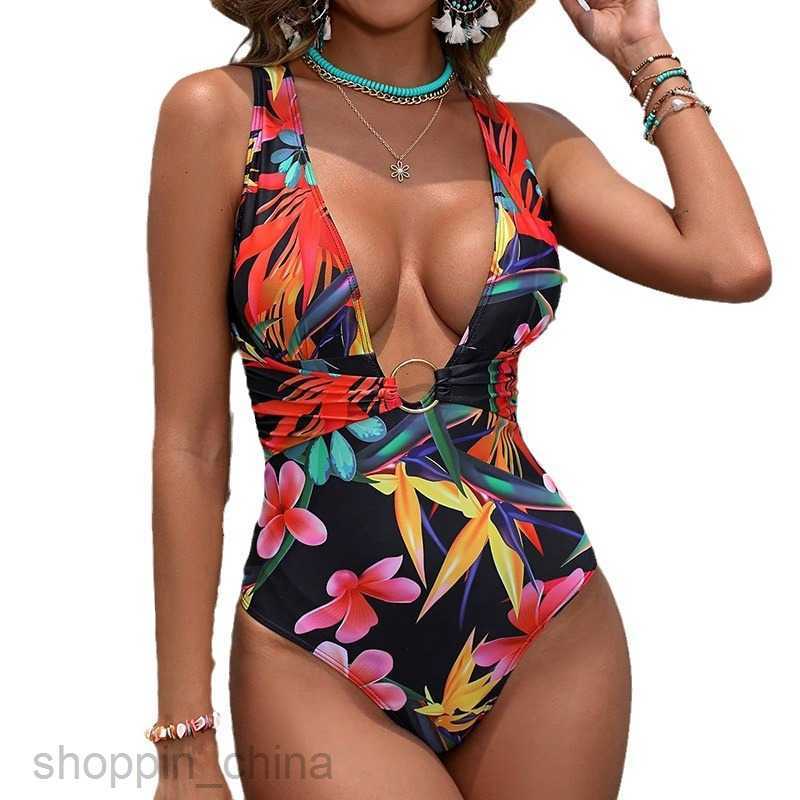 Women's Sexy Swimwear Bikini New Deep V One Piece Swimsuit for female High end Feel Slim Beach Hot Spring Swimsuit