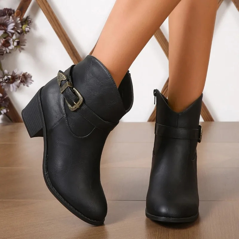 selling autumn solid color ankle boots in size casual shoes for women casual shoes for women Botas Mujer boots 240615
