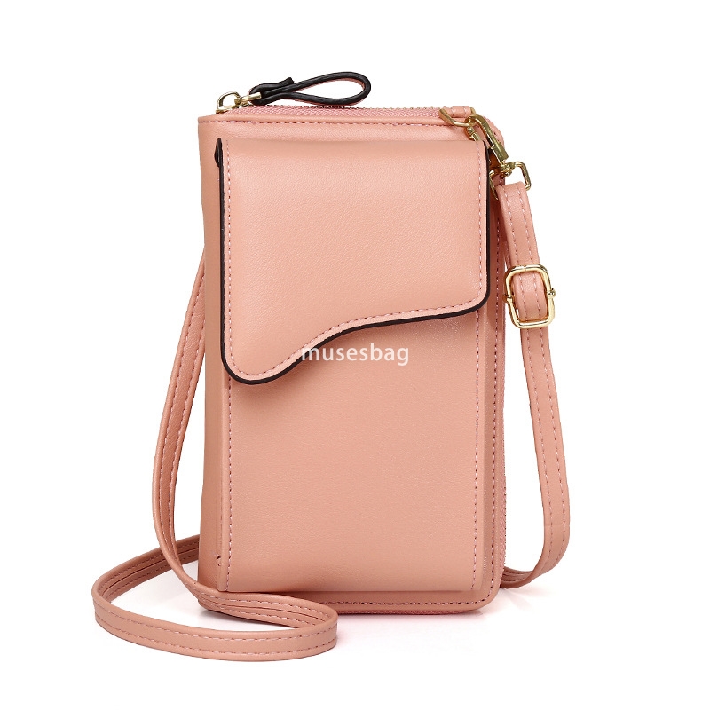 Designer Women's High Quality Fashionable and Simple Single Shoulder Crossbody Bag with Large Capacity Multi function Long Wallet Solid Color Pho