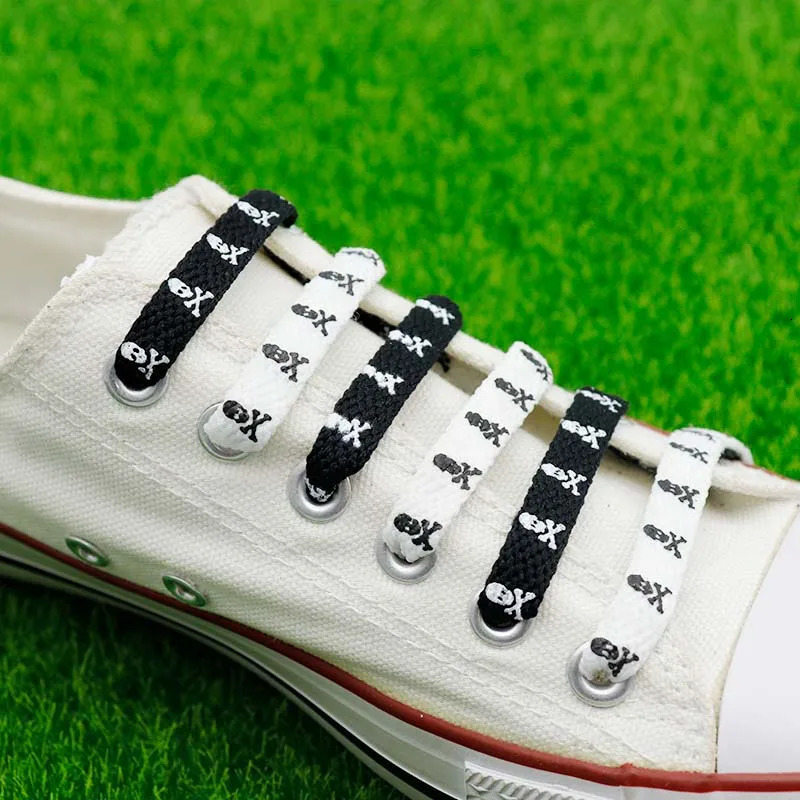 Punk Skull 10 Pairs Printed Wild Shoes Sports Safety Sports Shoes Casual Lace Fun Punk Rock Boots Gothic 240615