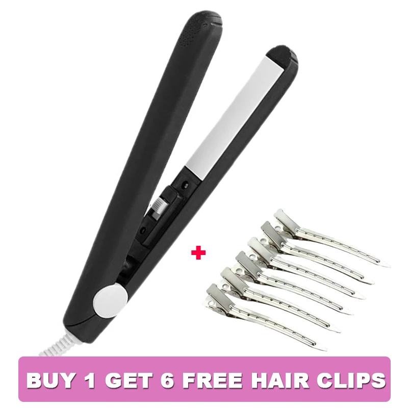 Mini Splint Flat Iron Hair Straightener Curling Wand Curly Ceramic Curler Straight Dual Purpose Hair Styling Tool WITE Hair Clip
