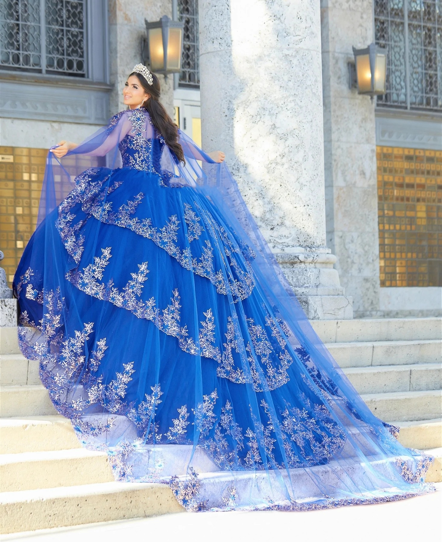 Royal Blue Mexican Quinceanera Dresses Ball Gown Sweetheart Tulle Appliques Puffy Charro Sweet 16 Dresses 15 Anos