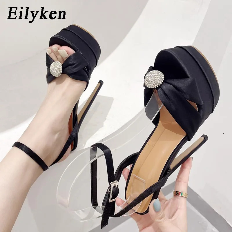 Eilyken Sexy Peep Toe 16CM Extreme High Heels Womens Sandals Party Banquet Stiletto Shoes Fashion Buckle Strap Platform Pumps 240615