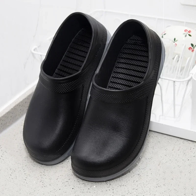 Mens Chef Shoes Womens Waterproof Kitchen Shoes Anti slip Garden Clogs Outdoor Work Shoes Main Restaurant Sandals Plus Size 49 240614