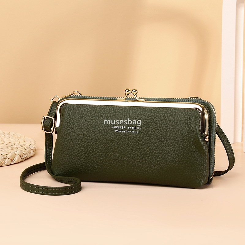 Designer Women's High Quality Atmosphere Large Capacity Bag Mobile Phone Bag Diagonal Cross Multi functional PU Evening Bag Fashionable Litchi Pa