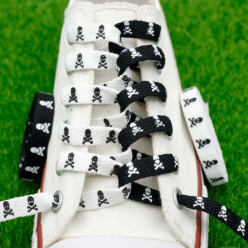 Punk Skull 10 Pairs Printed Wild Shoes Sports Safety Sports Shoes Casual Lace Fun Punk Rock Boots Gothic 240615