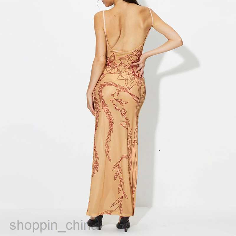 2024 Summer New Strap Printed Sexy Party Women's Sleeveless Dress PG3080