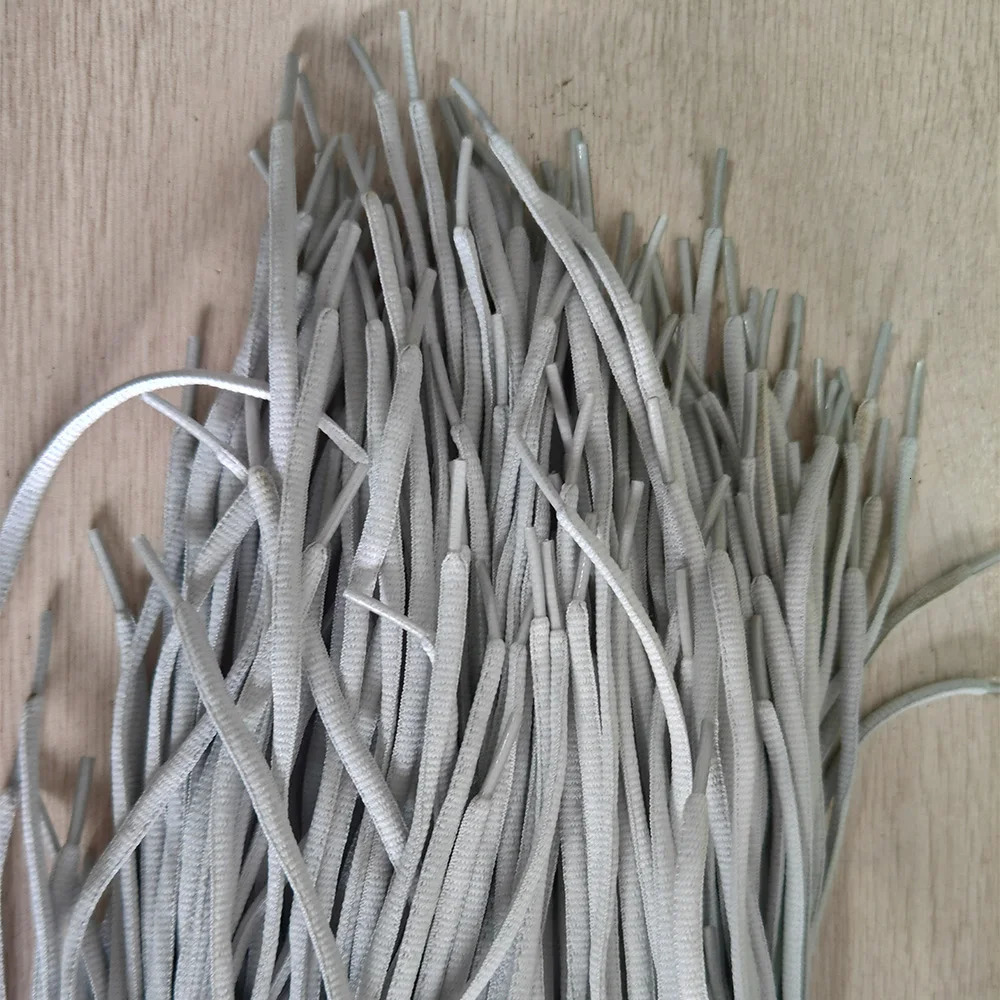 Fashion selling high-end custom shoelaces gray shoelaces running shoes silicone printed flat boots 240615