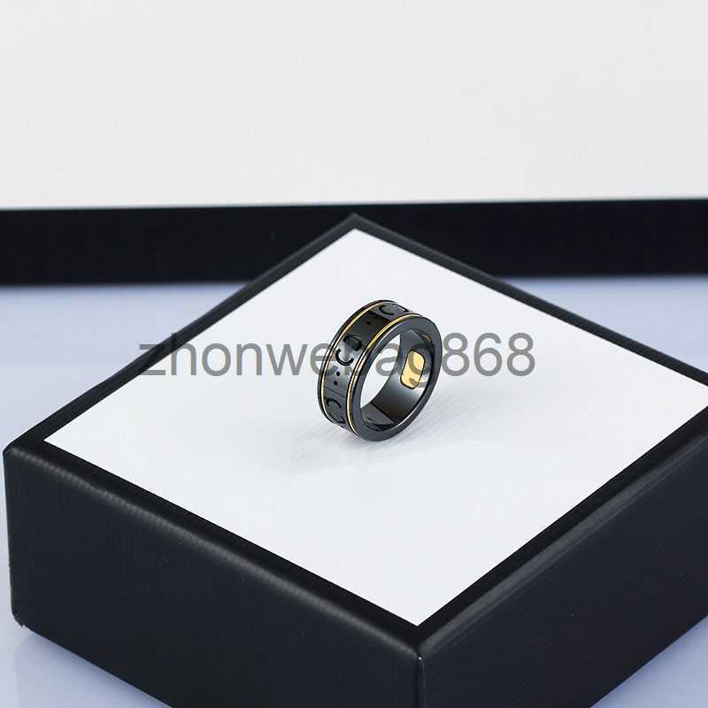 Band Rings designer heart Ring for Mens Womens black white ceramic love rings High-end quality Couples wedding Ringss with box designers Bague g777 J240615