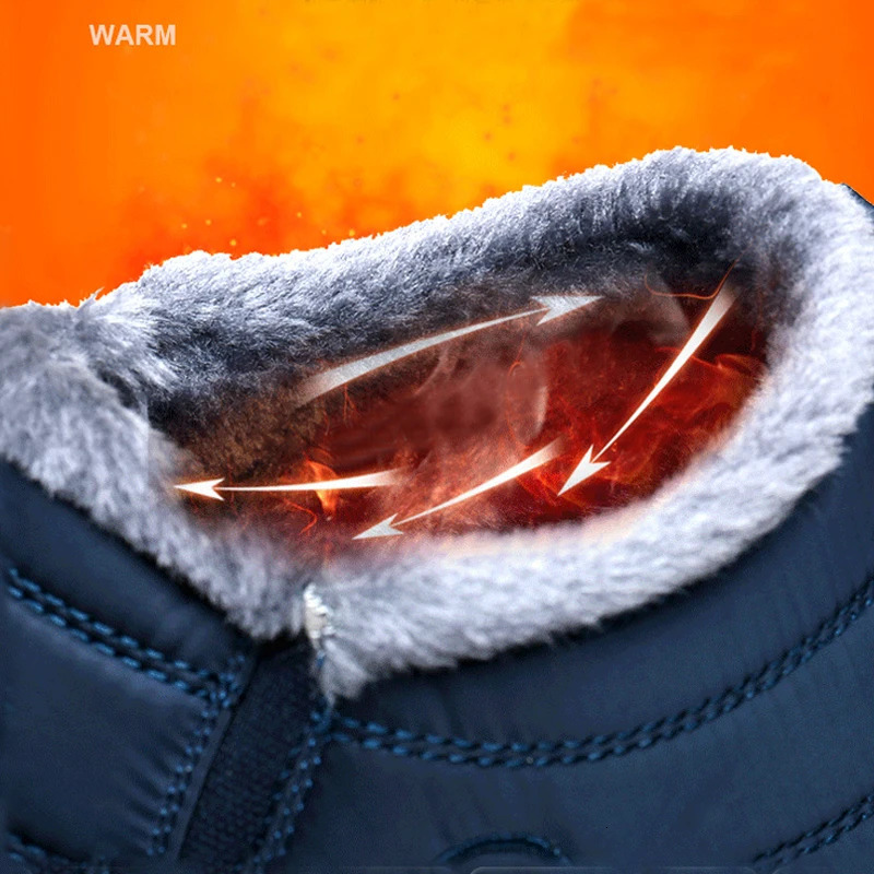 Womens Winter Lightweight Winter Boots Womens Winter Boots Winter Shoes Ankle Botas Mujer Black Couple Waterproof Snow Fur Leather Boots 240614