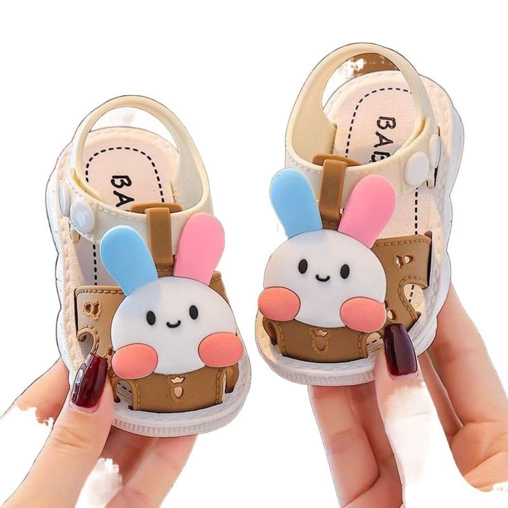 Children's sandals, summer 0-3 year old toddler walking shoes, non slip soft soles for wearing on the outside, boys and girls' toe shoes F61