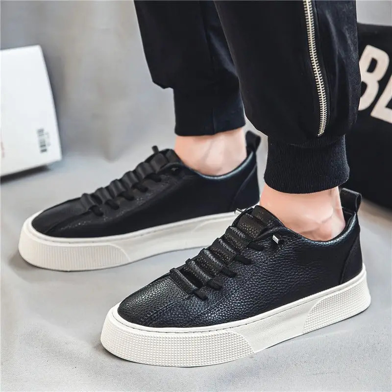 Men's Lace-up Sneakers: Leather, Casual, Comfortable, Outdoor, Running 4