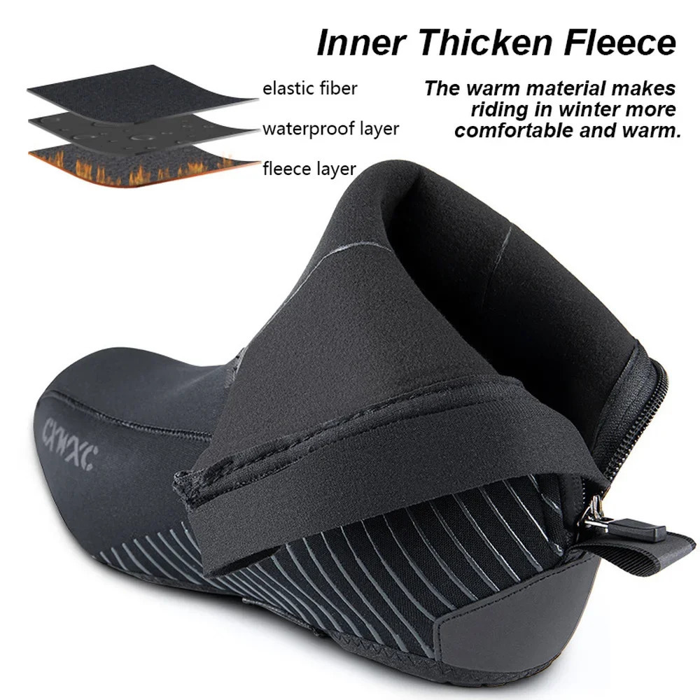 Bicycle shoe covers winter windproof and waterproof shoe covers mountain bike road bike anti slip shoe covers 240614
