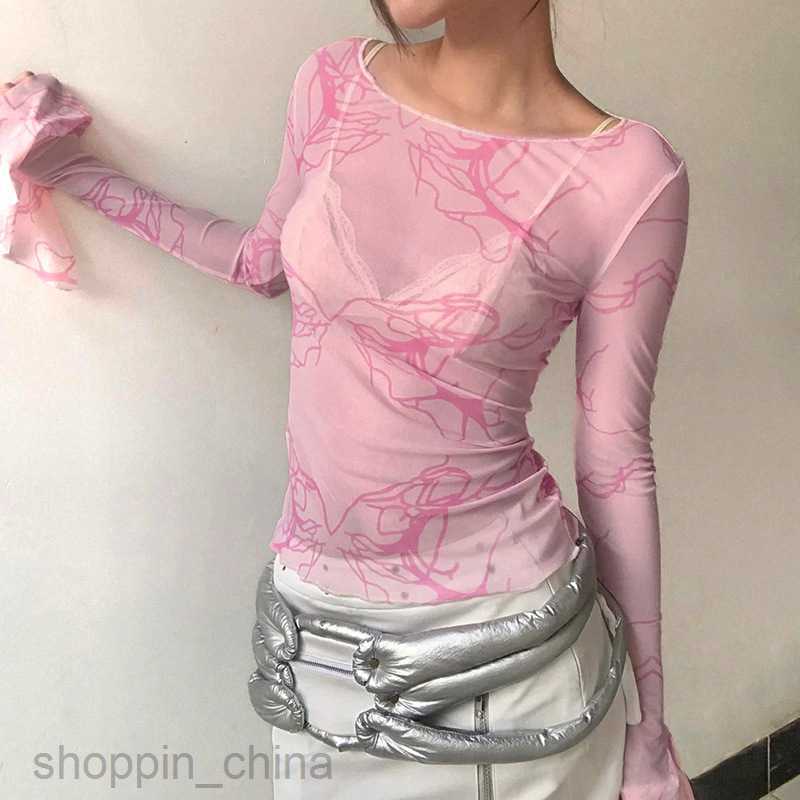 Women's T Shirt New Round Neck Sexy Slim Casual Long sleeved T-shirt Women's Top PG2658 tees