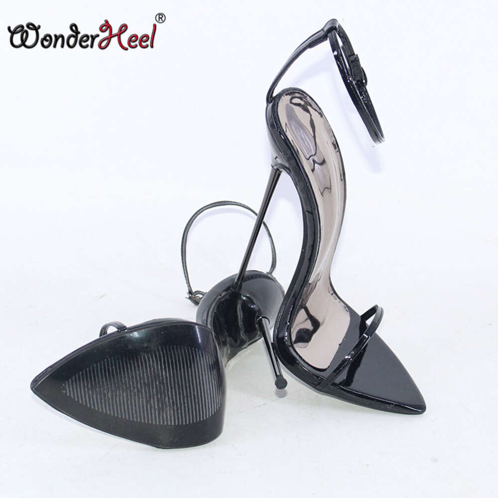 Wonderheel 2021 Summer Extreme Ultra Thin 16Cm Stiletto Heel Sex Pointed Toe Ankle Straps Nightclub Slim High Heels Sandals